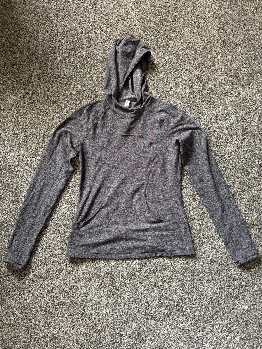 Lululemon gray heather long sleeve hoodie in size 8